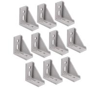 TA-VIGOR 10 Pcs Angle Corner Bracket Gusset 60mm x 60mm for 3030 Series Aluminium Extrusion Inside Corner Support, Silver