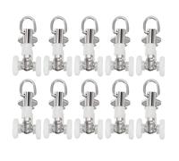 TA-VIGOR 10 Pcs Curtain Track Rollers,Plastic Curtain Rail Track Pulley,Twin Wheel Curtain Tracks,Curtain Rail Slider for Window Shower Curtain Track