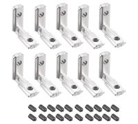 TA-VIGOR 10 Pcs Interior Joint Brackets for 2020 Series Aluminium Extrusion, Inside Corner Connectors with Screws, Zinc Alloy L Brackets for 6mm Slot Framing Projects