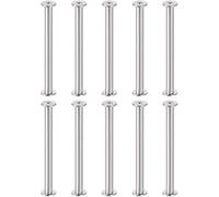 TA-VIGOR 10 Sets Chicago Screws, 50mm Chicago Button Binding Flat Cross Head Leather Rivets Book Binding Screws Posts for Leather Belt Scrapbook Photo Albums