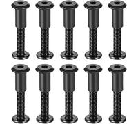TA-VIGOR 10 Sets Furniture Connecting Screws Bolts, M6 x 35mm Binding Screws Posts Belt Buckle Binding Bolts, Hex Socket Fasteners for Kitchen Cabinet Cupboard Furniture Connectors