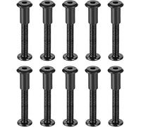 TA-VIGOR 10 Sets Furniture Connecting Screws Bolts, M6 x 50mm Binding Screws Posts Belt Buckle Binding Bolts, Hex Socket Fasteners for Kitchen Cabinet Cupboard Furniture Connectors