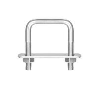 TA-VIGOR 10 sets M6 Square U-Bolts, 30mm Inner Width 50mm Length 304 Stainless Steel U-Bolts with Nut, Plate for Attaching Piping Conduit Cable Tube Brackets Boat Trailer