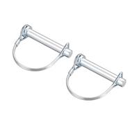 TA-VIGOR 10 x 50mm Trailer Coupler Pin 3/8" Round Pto Pins 2pc | Shaft Locking Pin Carbon Steel Wire Safety Lock Pins for Farm Trailers, Lawn Hitches, Garden Equipment, Tractors