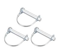 TA-VIGOR 10 x 60mm Trailer Coupler Pin 3/8" Round Pto Pins 3pc | Shaft Locking Pin Carbon Steel Wire Safety Lock Pins for Farm Trailers, Lawn Hitches, Garden Equipment, Tractors