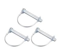 TA-VIGOR 10 x 70mm Trailer Coupler Pin 3/8" Round Pto Pins 3pc | Shaft Locking Pin Carbon Steel Wire Safety Lock Pins for Farm Trailers, Lawn Hitches, Garden Equipment, Tractors