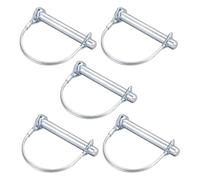 TA-VIGOR 10 x 70mm Trailer Coupler Pin 3/8" Round Pto Pins 5pc | Shaft Locking Pin Carbon Steel Wire Safety Lock Pins for Farm Trailers, Lawn Hitches, Garden Equipment, Tractors