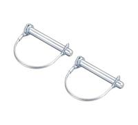 TA-VIGOR 10 x 80mm Trailer Coupler Pin 3/8" Round Pto Pins 2pc | Shaft Locking Pin Carbon Steel Wire Safety Lock Pins for Farm Trailers, Lawn Hitches, Garden Equipment, Tractors