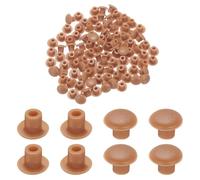 TA-VIGOR 100 Pcs Plastic Hole Plugs, 5mm Screw Holes Caps Cover nap in Locking Round Button Plug for Cabinet Cupboard Shelf Furniture, Dull Red