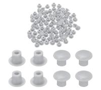 TA-VIGOR 100 Pcs Plastic Hole Plugs, 5mm Screw Holes Caps Cover nap in Locking Round Button Plug for Cabinet Cupboard Shelf Furniture, Dark Grey