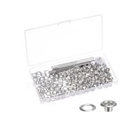 TA-VIGOR 100 Sets 5mm Grommet Kit with 3 Tools and Storage Box, Silver Tone Copper Eyelets and Professional Grommets Kit for Clothing Shoes Leather Bags Curtains DIY Crafts