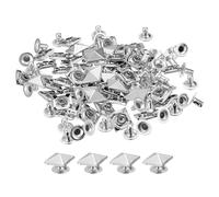 TA-VIGOR 100pc 10mm Spike Rivets Pyramid Studs, Square Metal Stud for Clothing, Leather Jacket, Bags & Belts, Shoes, Punk DIY Craft Rivet Stud Kit, Gold Tone