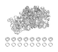 TA-VIGOR 100pc 5mm 3/16" Grommets Kit Metal Eyelets with Washers, Small Grommet Eyelet Kit for Leather, Fabric, Canvas, Shoes, Clothing, Bags, Belt and DIY Craft Projects, Silver