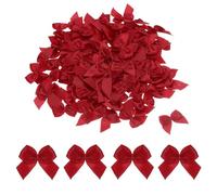 TA-VIGOR 100pcs 1 Inch Mini Satin Ribbon Bows, Fabric Flower Embellishments Gift Wrapping Bow Ribbon for DIY Crafts, Wedding, Hair Clips, Gift Decoration, Sewing Appliques, Wine Red