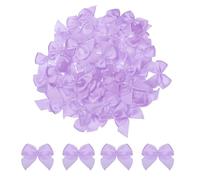 TA-VIGOR 100pcs 1 Inch Mini Satin Ribbon Bows, Fabric Flower Embellishments Gift Wrapping Bow Ribbon for DIY Crafts, Wedding, Hair Clips, Gift Decoration, Sewing Appliques, Purple