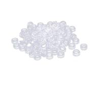 TA-VIGOR 100Pcs 8mm Flat Rubber Ring Sealing Grommet Wiring Gasket with Eyelets, Clear