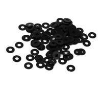 TA-VIGOR 100Pcs Black Nylon Flat Washers, M1.4 x 4mm x 0.3mm, Insulating O-Ring Gaskets, Tap Sealing Spacer for Faucet, Pipe, Water Hose - Durable Round Seal Washers