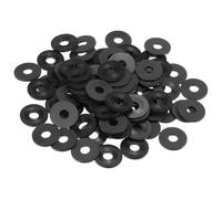 TA-VIGOR 100Pcs Black Nylon Flat Washers, M6 x 18mm x 1.5mm, Insulating O-Ring Gaskets, Tap Sealing Spacer for Faucet, Pipe, Water Hose - Durable Round Seal Washers