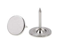 TA-VIGOR 100Pcs Heavy Duty Flat Head Push Pins, Decorative Thumb Tacks for Wall, Furniture Cork Board & Bulletin Board - 11mm x 15mm Upholstery Tacks for Home Office & DIY Use, Silver