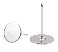 TA-VIGOR 100Pcs Heavy Duty Flat Head Push Pins, Decorative Thumb Tacks for Wall, Furniture Cork Board & Bulletin Board - 19mm x 30mm Upholstery Tacks for Home Office & DIY Use, Silver