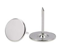 TA-VIGOR 100Pcs Heavy Duty Flat Head Push Pins, Decorative Thumb Tacks for Wall, Furniture Cork Board & Bulletin Board - 16mm x 20mm Upholstery Tacks for Home Office & DIY Use, Silver