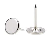 TA-VIGOR 100Pcs Heavy Duty Flat Head Push Pins, Decorative Thumb Tacks for Wall, Furniture Cork Board & Bulletin Board - 11mm x 17mm Upholstery Tacks for Home Office & DIY Use, Silver