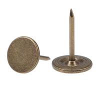 TA-VIGOR 100Pcs Heavy Duty Flat Head Push Pins, Decorative Thumb Tacks for Wall, Furniture Cork Board & Bulletin Board - 11mm x 17mm Upholstery Tacks for Home Office & DIY Use, Bronze