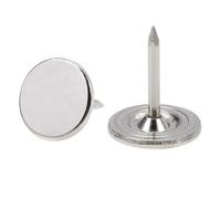 TA-VIGOR 100Pcs Heavy Duty Flat Head Push Pins, Decorative Thumb Tacks for Wall, Furniture Cork Board & Bulletin Board - 11mm x 13mm Upholstery Tacks for Home Office & DIY Use, Silver