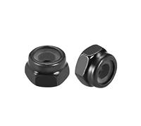 TA-VIGOR 100Pcs Hex Lock Nuts, M2 x 0.4mm Threaded Carbon Steel Nylon Insert Self-Locking Nuts Black for DIY & Motoring Projects