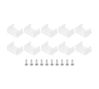 TA-VIGOR 100Pcs LED Strip Light Clips, Mounting Bracket Fixing Clips Plastic Clamp Holders Waterproof LED Strip with Screws for 18-20mm Neon RGB Light Cable Ribbon, Translucent