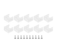 TA-VIGOR 100Pcs LED Strip Light Clips, Mounting Bracket Fixing Clips Plastic Clamp Holders Waterproof LED Strip with Screws for 12-14mm Neon RGB Light Cable Ribbon, Translucent