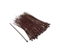 TA-VIGOR 100Pcs Nylon Cable Ties Brown, 100mm x 2.5mm Heavy Duty Secure Self-Locking Plastic Wire Zip Ties Wraps for Cable Management, Home, Garden, Office and DIY