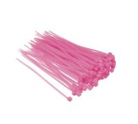 TA-VIGOR 100Pcs Nylon Cable Ties Pink, 100mm x 2.5mm Heavy Duty Secure Self-Locking Plastic Wire Zip Ties Wraps for Cable Management, Home, Garden, Office and DIY