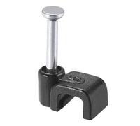 TA-VIGOR 100Pcs Round Cable Clips, 5mm Electrical Cable Wall Clip, Steel Nails Tacks Holder for Organizing Ethernet, Electric Wires Cables Line, TV Cable, Telephone line, Black
