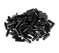 TA-VIGOR 100Pcs Rubber End Caps, 2.5mm ID Round Flexible Screw End Caps Thread Protectors, Black Vinyl Bolt Covers Rubber Covers for Screws, Tubes, Cables, Wires, etc