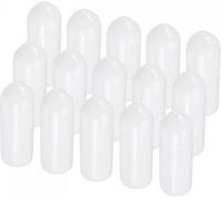 TA-VIGOR 100Pcs Rubber End Caps, 4.5mm ID Round Flexible Screw End Caps Thread Protectors, White Vinyl Bolt Covers Rubber Covers for Screws, Tubes, Cables, Wires, etc