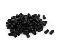 TA-VIGOR 100Pcs Rubber End Caps, 7mm ID Round Flexible Screw End Caps Thread Protectors, Black Vinyl Bolt Covers Rubber Covers for Screws, Tubes, Cables, Wires, etc