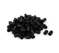 TA-VIGOR 100Pcs Rubber End Caps, 9mm ID Round Flexible Screw End Caps Thread Protectors, Black Vinyl Bolt Covers Rubber Covers for Screws, Tubes, Cables, Wires, etc