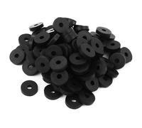 TA-VIGOR 100Pcs Rubber Flat Washers, 13.8mm OD, 4mm ID, 3mm Thickness, Heavy Duty Black Rubber Grommet Vibration Dampening Sealing Pads for Faucet, Pipe, Water Hose, Bolt Fasteners