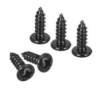 TA-VIGOR 100Pcs Self Tapping Screws, #6 x 3/8 Phillips Pan Head Screw, Round Head Tapping Screws, Stainless Steel Machine Wood Fasteners Bolts for Wood, Drywall, Furniture, Repairing, Black