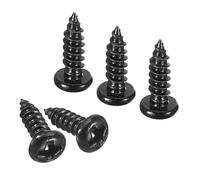 TA-VIGOR 100Pcs Self Tapping Screws, M3 Phillips Pan Head Screw, 10mm Round Head Tapping Screws, Stainless Steel Machine Wood Fasteners Bolts for Wood, Drywall, Furniture, Repairing, Black