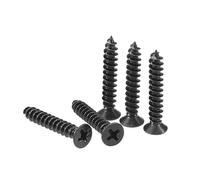 TA-VIGOR 100Pcs Self Tapping Screws, M4 Phillips Flat Head Screw, 25mm Countersunk Cross Head Tapping Screws, Carbon Steel Machine Wood Fasteners Bolts for Wood, Drywall, Furniture, Repairing, Black