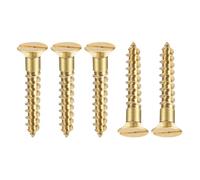 TA-VIGOR 100Pcs Self Tapping Screws, M4 Slotted Flat Head Screw, 25mm Round Head Slotted Tapping Screws, Brass Machine Wood Fasteners Bolts for Wood, Drywall, Furniture, Repairing