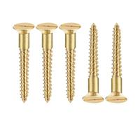 TA-VIGOR 100Pcs Self Tapping Screws, M4 Slotted Flat Head Screw, 40mm Round Head Slotted Tapping Screws, Brass Machine Wood Fasteners Bolts for Wood, Drywall, Furniture, Repairing