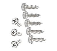 TA-VIGOR 100Pcs Self Tapping Screws with Washer, M4 x 16mm Phillips Wood Screw, Hex Flange Head Self Drilling Screws, 304 Stainless Steel Metal Screw Bolts for Wood Drywall Furniture Repairing