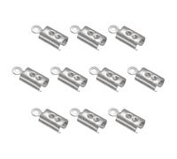 TA-VIGOR 100Pcs Silver Fold Over Cord Ends 3mm - Ribbon End Crimp Clamps, Jewellery Findings for DIY Necklace, Bracelet, Tassel Making, Craft Accessories