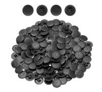 TA-VIGOR 108Pcs Screw Caps Covers, 17mm Plastic Snap-In Caps Cross Head Screw Cover, Decorative Cap for Phillips Cam Fitting Nut Self-Tapping Screws, Black