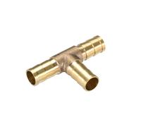 TA-VIGOR 10mm Brass T-Barb Splicer Connector, 3-Way Fuel Hose Barbed Fitting, T-Shaped Tube Splitter for Water, Fuel, Gas, Air and Oil Lines