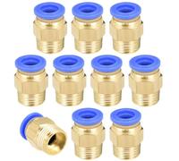 TA-VIGOR 10mm Pneumatic Push to Connect Fittings, G3/8 Male Thread Quick Connect Straight Coupler, Air Line Push Fit Connectors for Pneumatic Systems and Air Compressors, 10Pcs