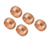 TA-VIGOR 10mm Tube OD Compression Sleeves Ferrules, 5PCS Copper Ferrule Fitting Brass Compression Fittings, Copper Olives Assortment Kit for Oil Water Air Pipe